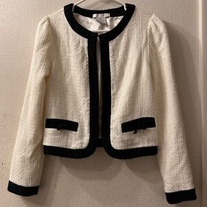 Charlotte Russe Black Trim Cream Blazer